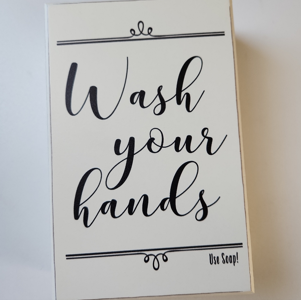 Black and White 'Wash Your Hands' Sign from Personalization Mall NWOT